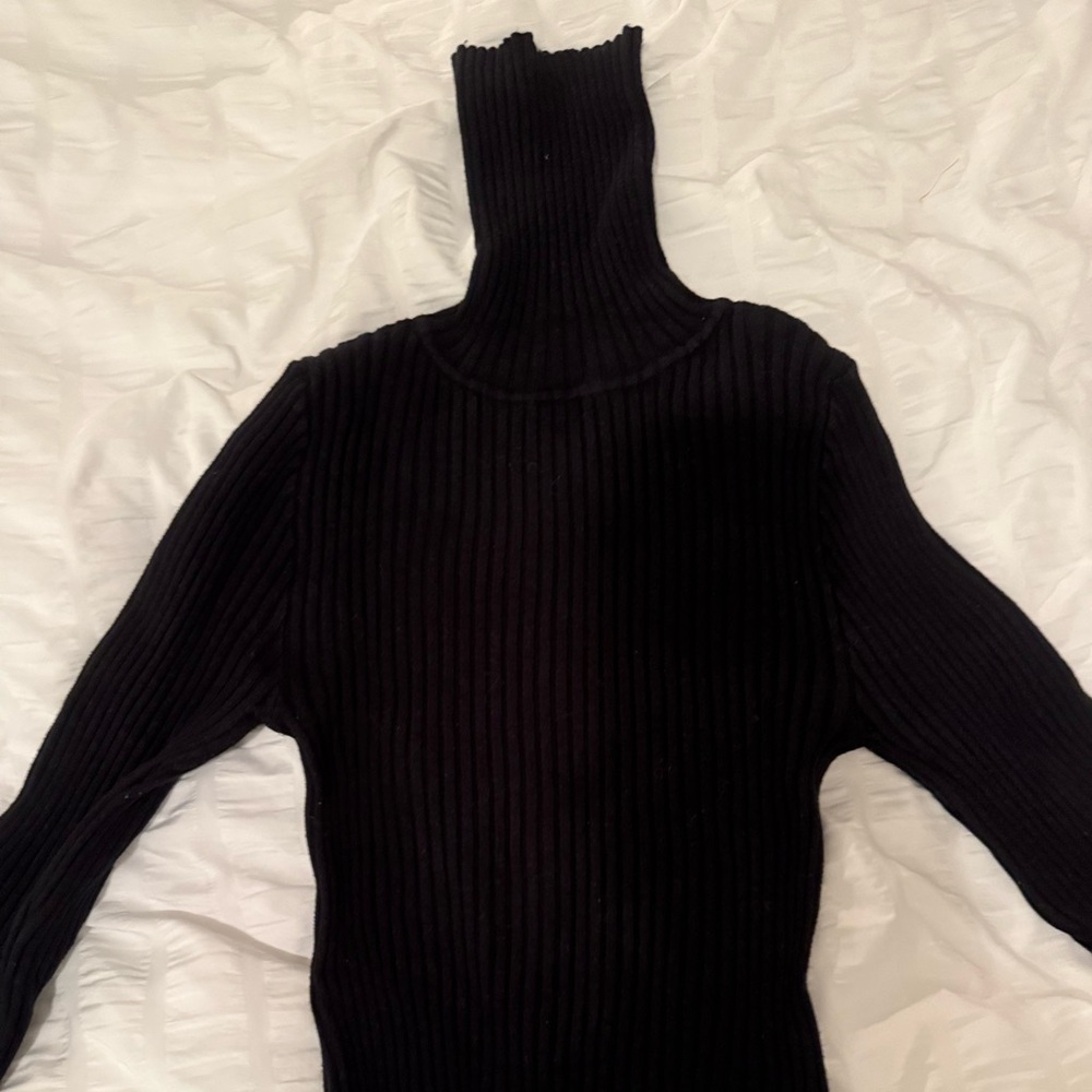 BDG Black Ribbed Cowl Neck Sweater